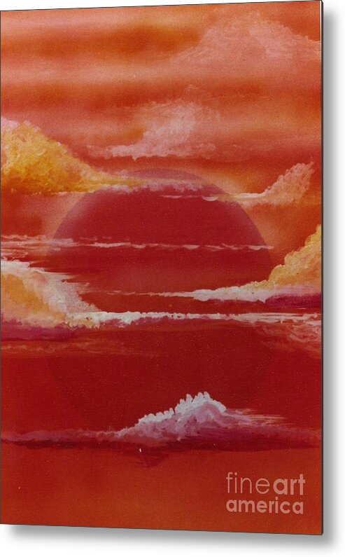 Painting Metal Print featuring the painting Sunset by David Neace CPX