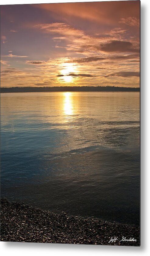 Beauty In Nature Metal Print featuring the photograph Sunset Over Puget Sound by Jeff Goulden