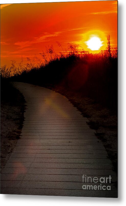Ludington Metal Print featuring the photograph Sunset path by Randall Cogle