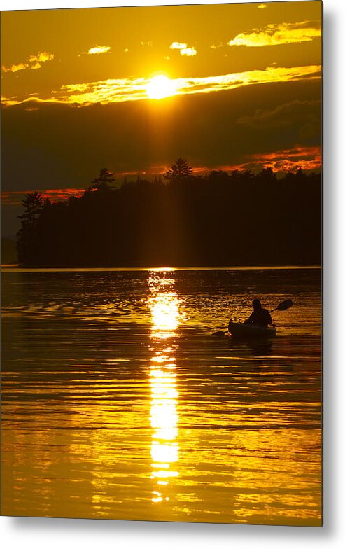 Kayaking Metal Print featuring the photograph Sunset Solitude by Alice Mainville