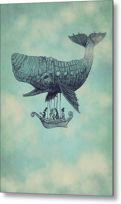 Whale Metal Print featuring the drawing Tea at Two Thousand Feet by Eric Fan