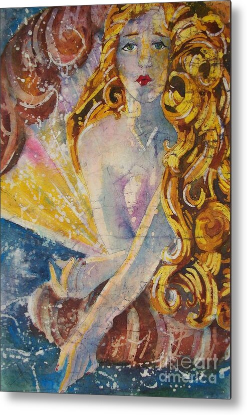 Greek Metal Print featuring the painting The Birth of Aphrodite by Carol Losinski Naylor
