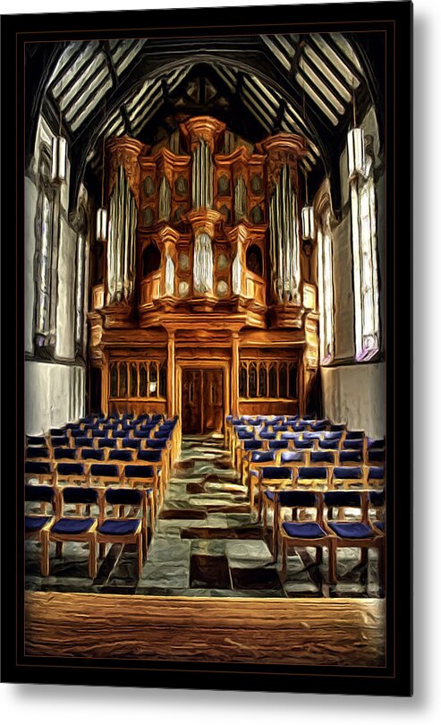 Organ Metal Print featuring the photograph The Chapel Organ by Monroe Payne