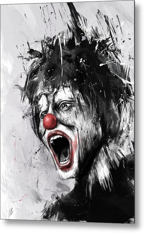 Clown Metal Print featuring the mixed media The Clown by Balazs Solti