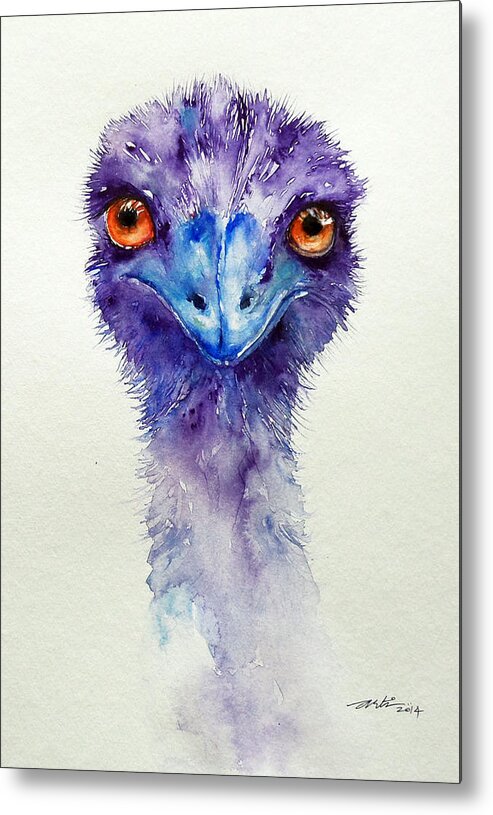 Emu Metal Print featuring the painting The Emu by Arti Chauhan