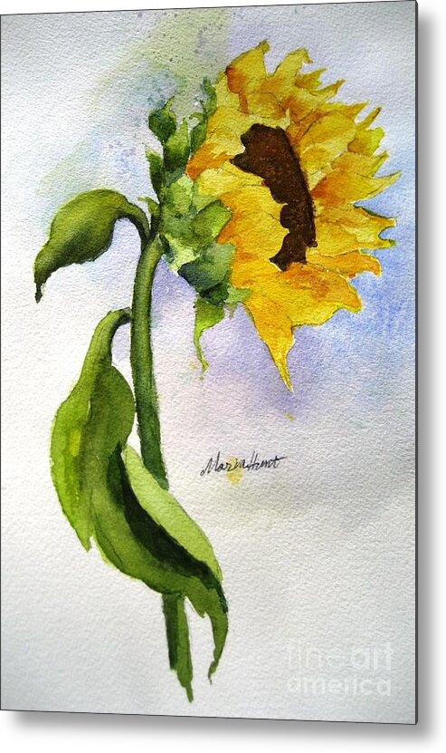 Lone Sunflower Metal Print featuring the painting Random Acts of Kindness by Maria Hunt