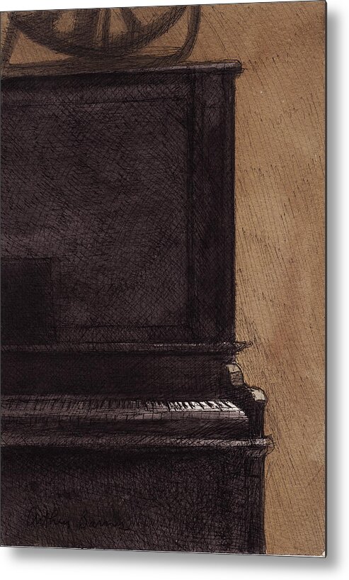 Piano Metal Print featuring the painting The Old Piano by Arthur Barnes