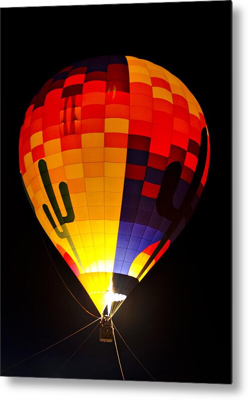 Hot Air Balloon Metal Print featuring the photograph The Saguaro Balloon by Saija Lehtonen