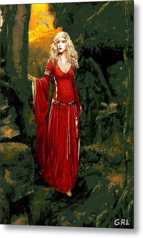 Original Metal Print featuring the painting Traditional Modern Original Painting Stevie Nicks Rhiannon by G Linsenmayer