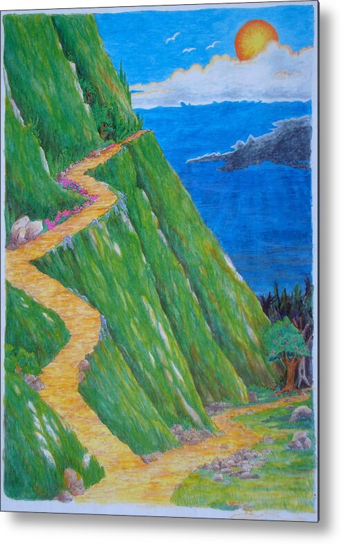 Path Metal Print featuring the painting Two Paths by Matt Konar