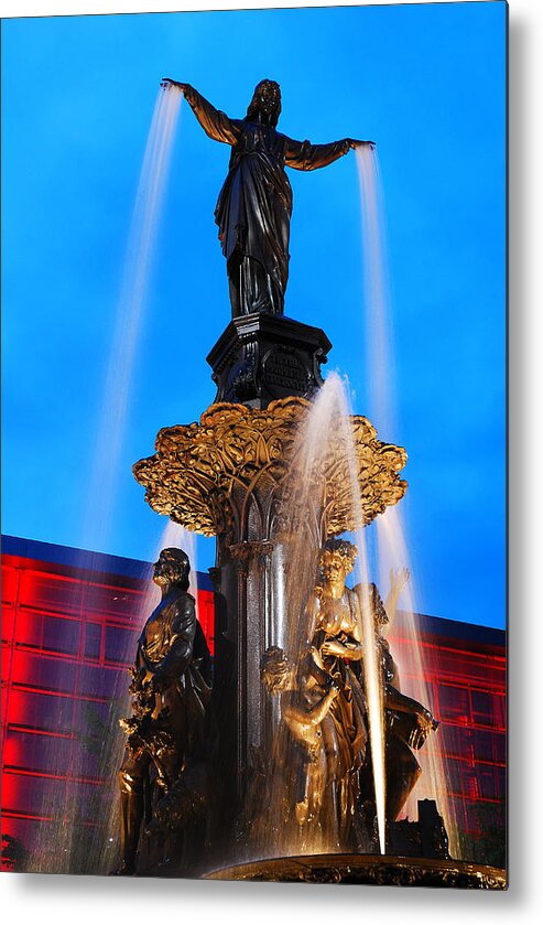Tyler Metal Print featuring the photograph Tyler Davidson Fountain by James Kirkikis