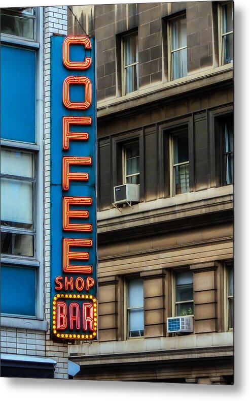 Union Square Metal Print featuring the photograph Union Square Coffee Shop Sign by Jon Woodhams