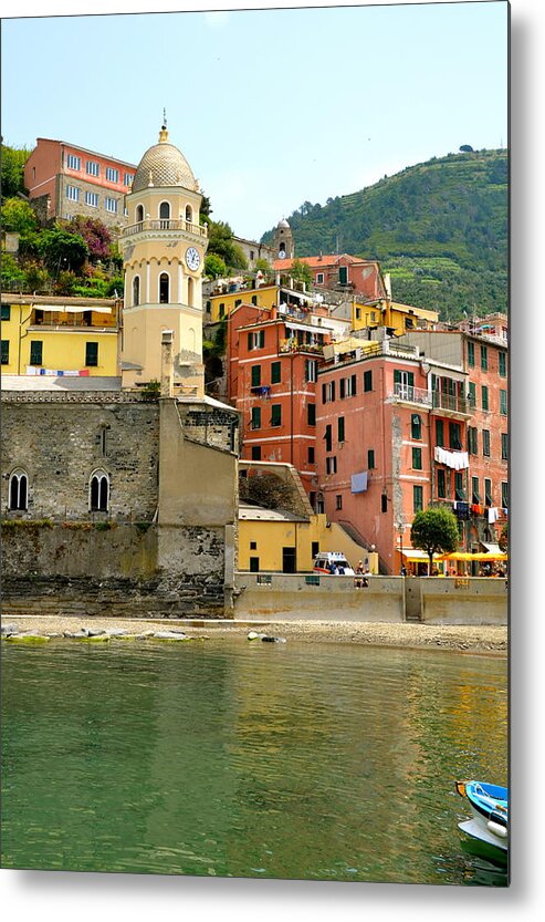 Vernazza Metal Print featuring the photograph Vernazza Bell Tower by Corinne Rhode