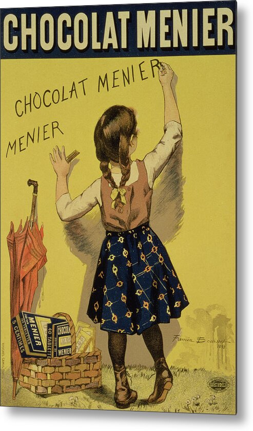 Advert Metal Print featuring the drawing Vintage Poster advertising Chocolate by Firmin Bouisset