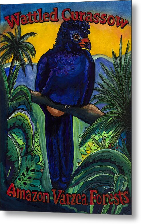 Wattled Carassow Metal Print featuring the painting Wattled Carassow by Dale Bernard