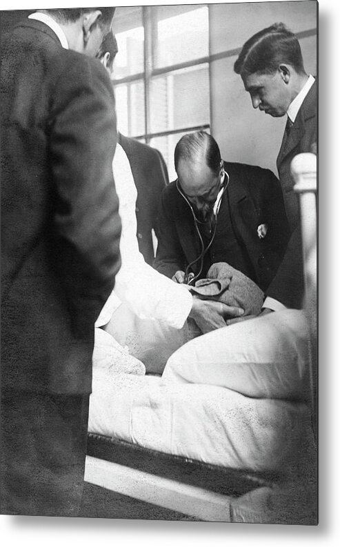William Osler Metal Print featuring the photograph William Osler Attending A Patient by National Library Of Medicine