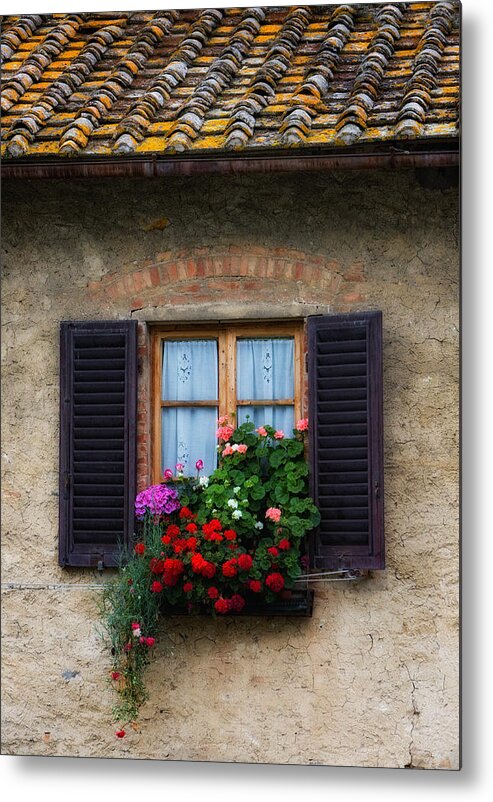 Italian Architecture Metal Print featuring the photograph Window Box Italy by Bob Coates
