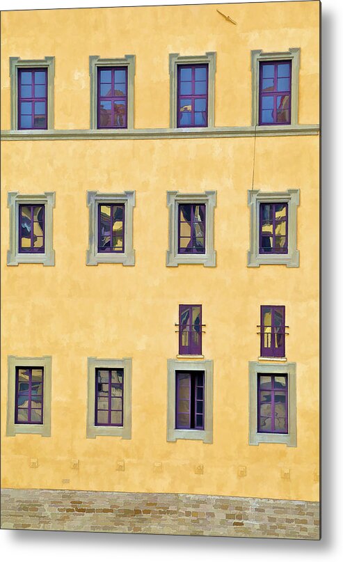 Brown Metal Print featuring the photograph Windows of Florence by David Letts