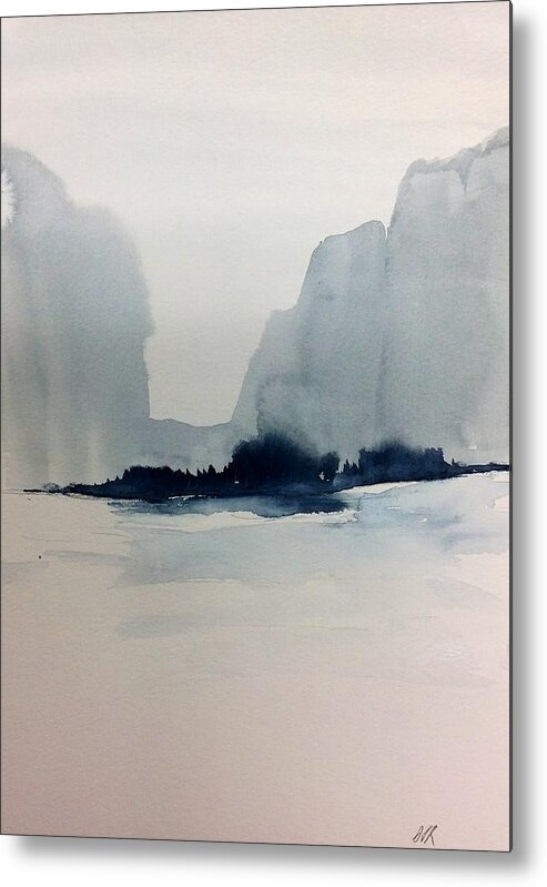 Abstract Watercolour Metal Print featuring the painting Winter Wash by Desmond Raymond