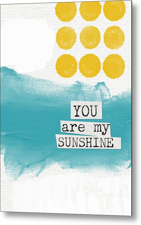 Love Metal Print featuring the painting You Are My Sunshine- abstract mod art by Linda Woods