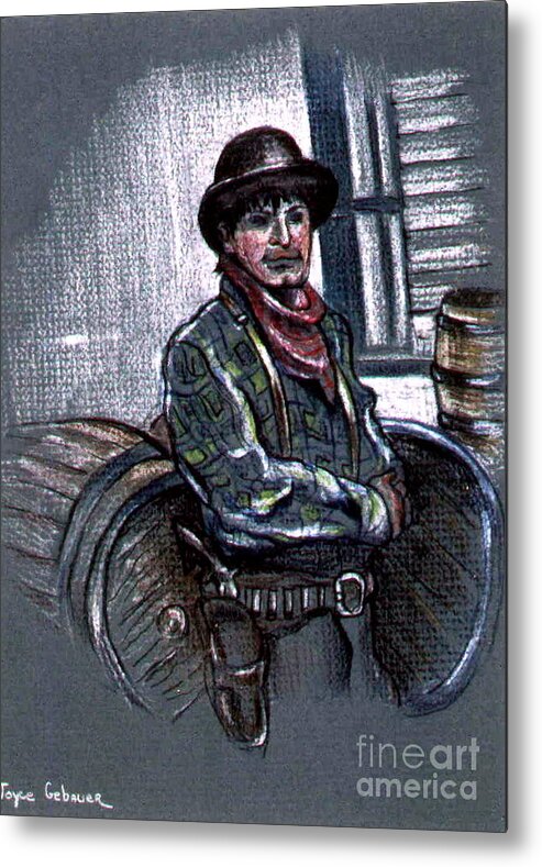 Cowboy Metal Print featuring the painting Young Gunfighter by Joyce Gebauer