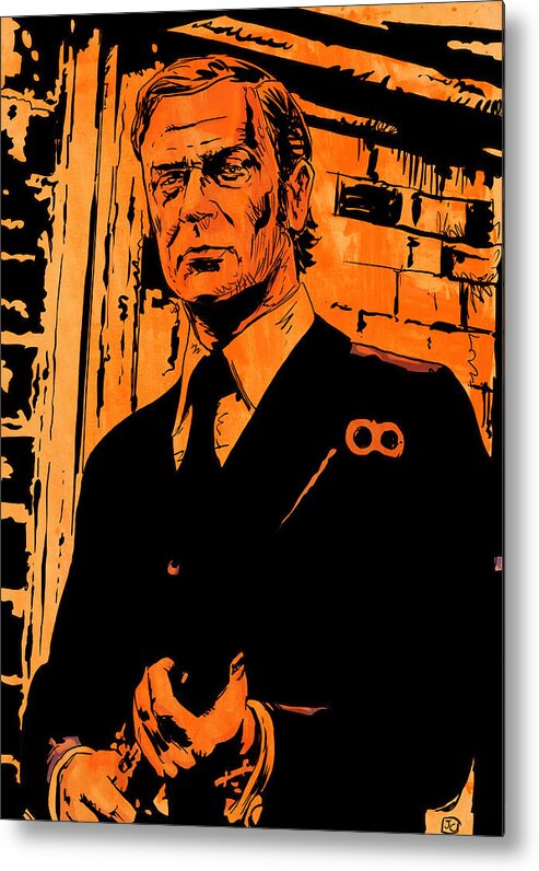  Michael Caine Metal Print featuring the drawing Michael Caine by Giuseppe Cristiano
