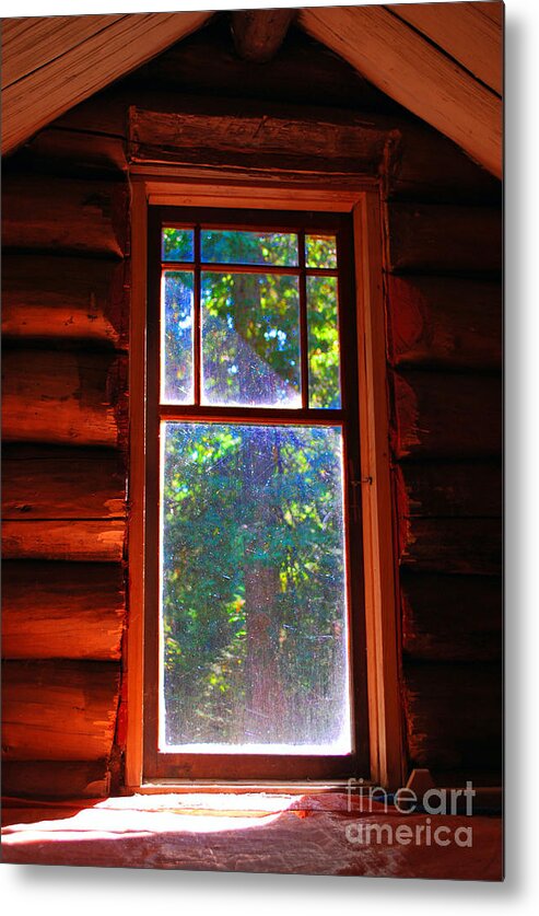 Log Cabin Metal Print featuring the photograph Cabin Window #1 by Bill Thomson