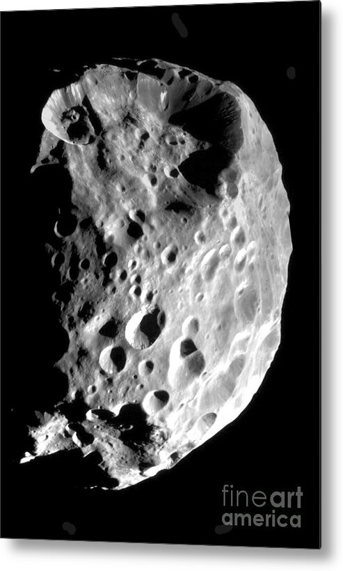 11 June 2004 Metal Print featuring the photograph Saturns Moon Phoebe by NASA Science Source