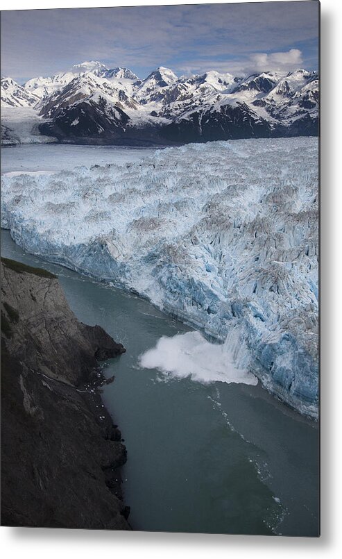 00477978 Metal Print featuring the photograph Hubbard Glacier Encroaching On Gilbert Point #6 by Matthias Breiter