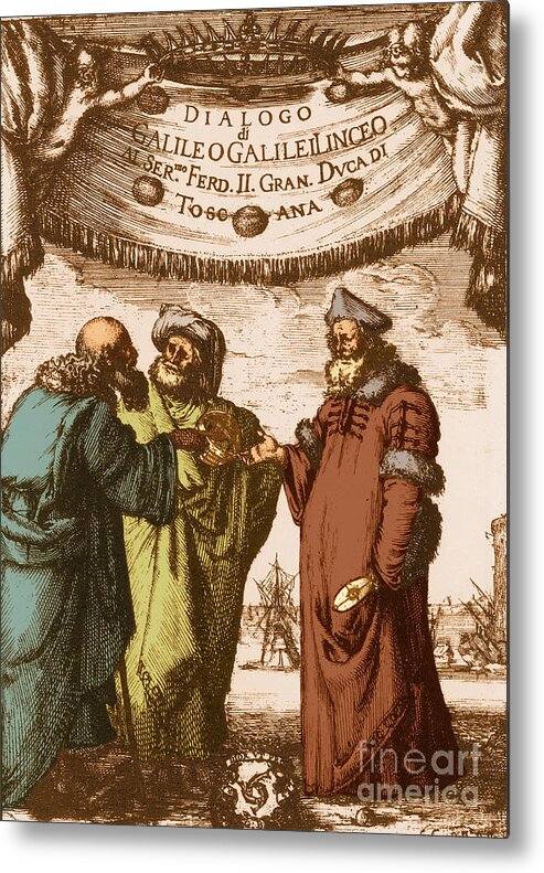 Galileo Metal Print featuring the photograph Aristotle Ptolemy And Copernicus #5 by Science Source