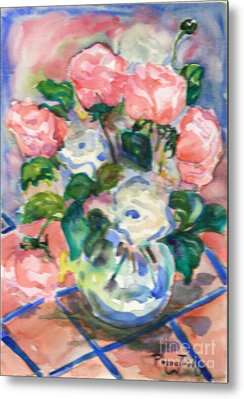 Floral Metal Print featuring the painting Anemone by Phong Trinh