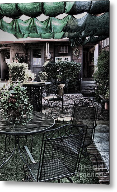 Cafe Metal Print featuring the photograph Cafe Courtyard by Joanne Coyle
