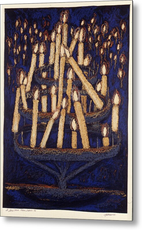 Candles Metal Print featuring the painting Candles in Sacre Couer by Susan Brasch