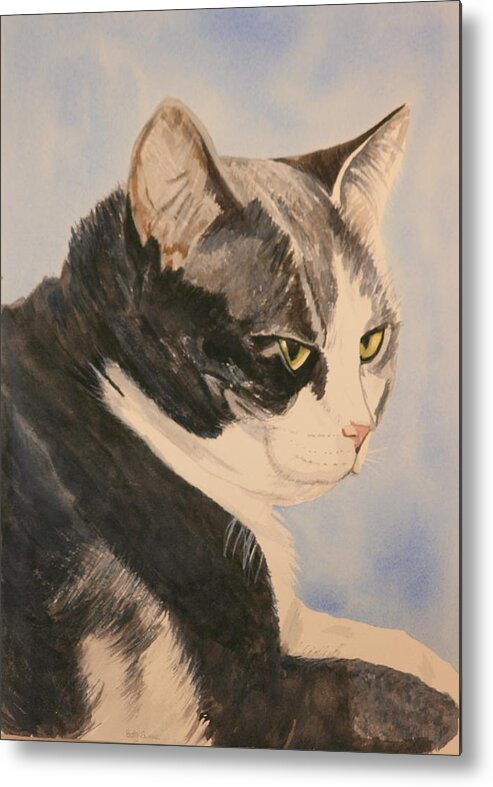 Cat Metal Print featuring the painting Coco Chanel by Betty-Anne McDonald