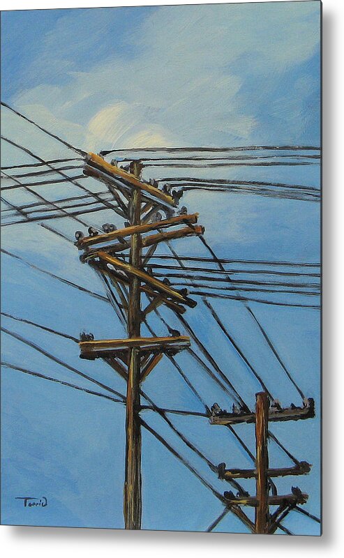 Power Lines Metal Print featuring the painting Communication by Torrie Smiley