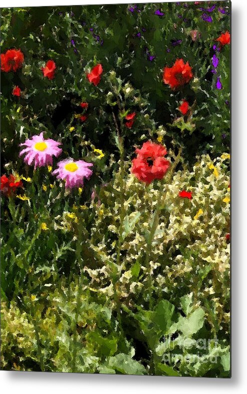  Metal Print featuring the digital art County Line Garden by Denise Dempsey Kane