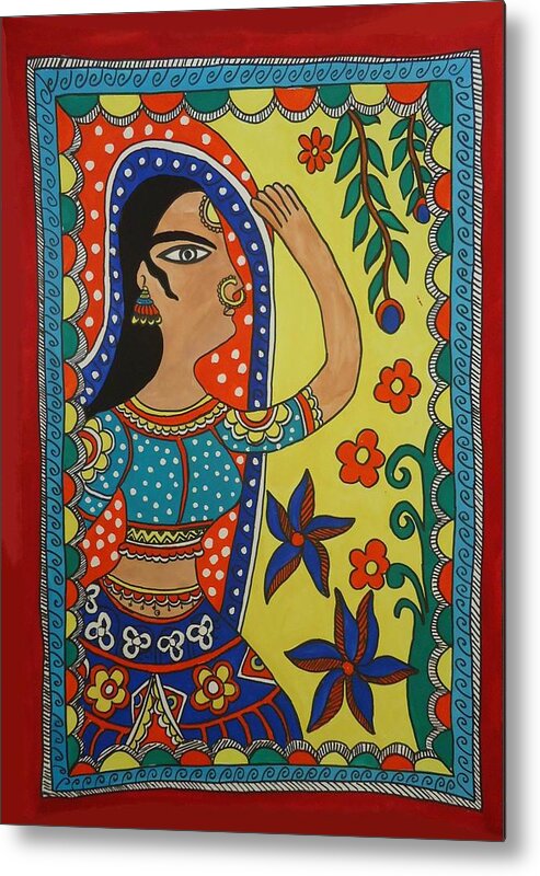 Shakhenabat Metal Print featuring the painting Dancing Woman by Shakhenabat Kasana