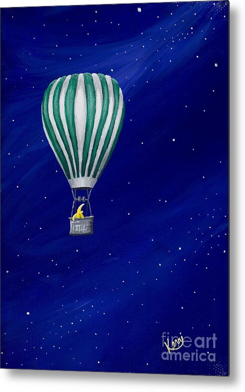 Hot Air Metal Print featuring the painting Daydreaming in a Hot Air Balloon by Kerri Sewolt