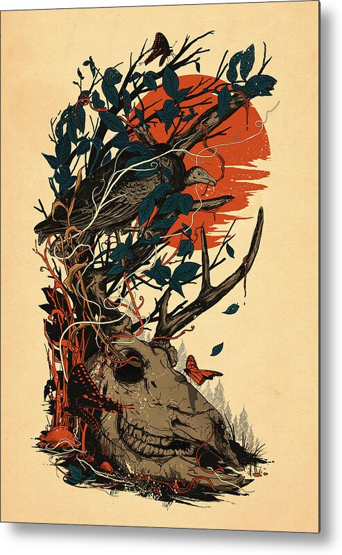 Skull Metal Print featuring the mixed media Dominate by Nicebleed 