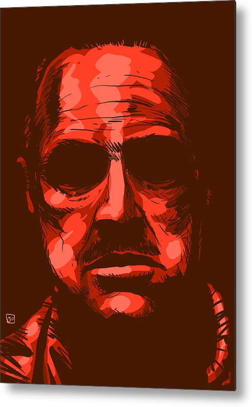 Mafia Metal Print featuring the drawing Don Vito Corleone by Giuseppe Cristiano