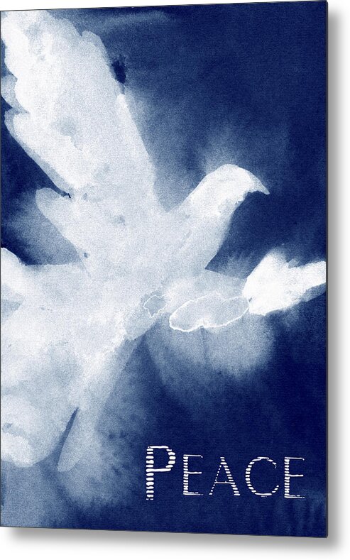 White Dove Metal Print featuring the painting Dove Peace Holiday Card by Beverly Brown