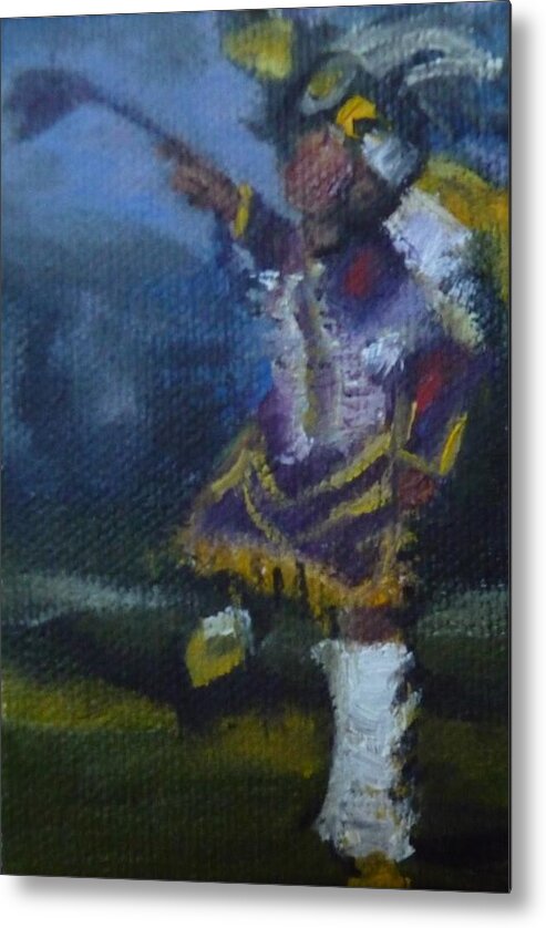 Fancy Dancer Metal Print featuring the painting Fancy Dancer Long Beach Pow Wow by Jessmyne Stephenson