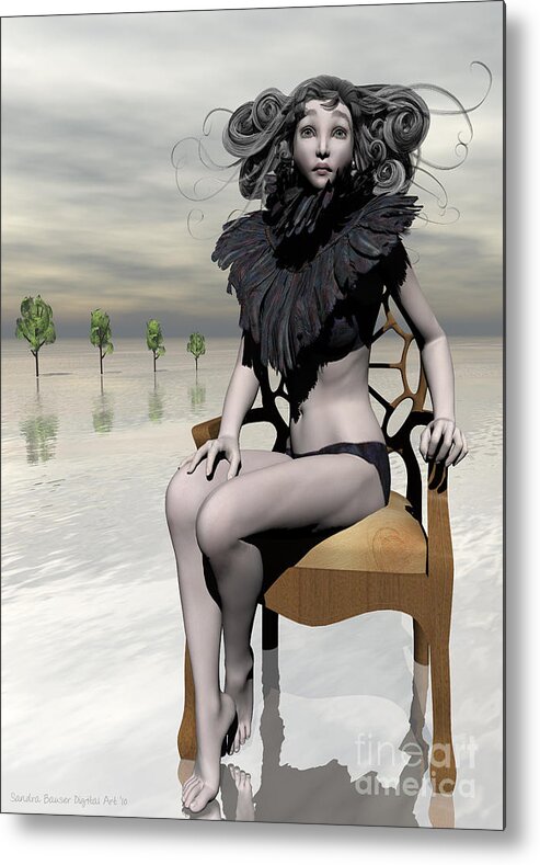 Bryce Metal Print featuring the digital art Femme Avec Chaise by Sandra Bauser