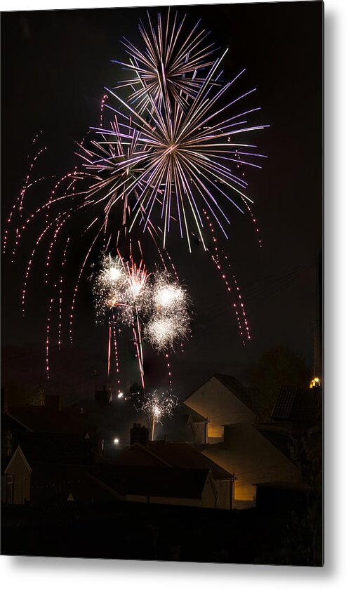 Fireworks Metal Print featuring the photograph Fireworks 1 by Steve Purnell