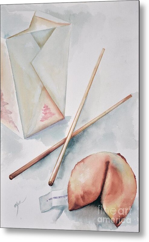 Fortune Cookie Metal Print featuring the painting Fortune Cookie by Elizabeth York