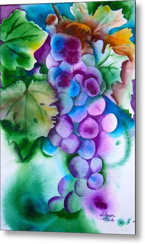 Grape Metal Print featuring the painting Grape Harvest by Sharon Mick