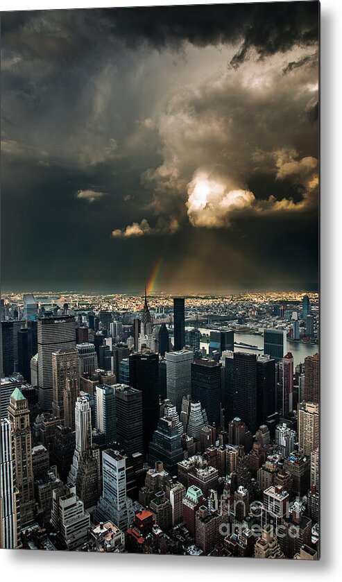 Manhatten Metal Print featuring the photograph Great Skies over Manhattan by Hannes Cmarits