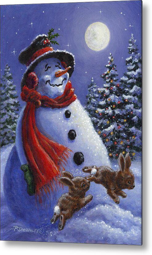 Winter Metal Print featuring the painting Holiday Magic by Richard De Wolfe
