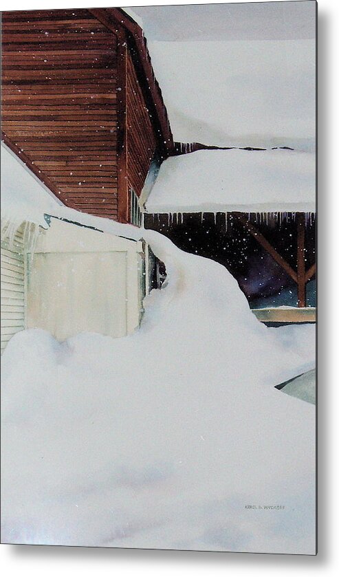 Barn Metal Print featuring the painting Icicles by Karol Wyckoff