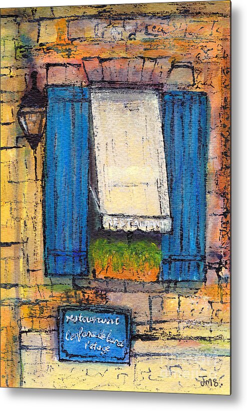 France Metal Print featuring the painting Le Resturant BergeraC France by Jackie Sherwood